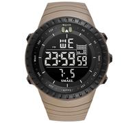 (Caqui - Con paquete) Reloj electrónico nuevo Smael Reloj de pulsera analógico de cuarzo Horloge 50