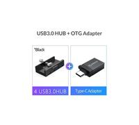 (Caqui) Concentrador USB 3.0 con fuente de alimentación Adaptador divisor USB 3.0 Divisor múltiple tipo