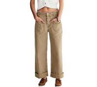 Caqui,M,Pantalones Vaqueros Holgados De Pierna Ancha Vintage De Los Años 90 para Mujer, Pantalones Vaqueros Holgados Rectos Desgastados Y2K