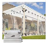 CAQXAQP Lona Transparente Impermeable Exterior 2.3mx3.6m,Lona Protección Transparente 0,3mm Espesor con Ojales Plegable Lonas Plástico para Camion Terraza Muebl Jardin Balcón