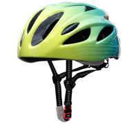CAQYPVH Casco con y Rodilleras Cómodo, Amarillo Verde Degradado, M | Ligero, Casco Infantil table, Resistente a Impactos, Juego Protección con Protectores Palma, para Patinaje