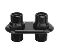 Car 2 - Port A/C Bulkhead Interface, Universal Firewall Bulkhead with Dual 7/8in - 14 Threaded AC Hose Ports, Billet Aluminum Alloy Heater Line Port for Hot Rod GM Performance (Negra)