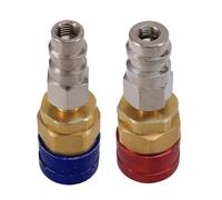 Car AC Quick Connector, High Low Pressure Coupler Set, Adjustable HVAC Recharge Fittings Leak-Proof Snaped On Design for Vehicle Refrigeration Air Conditioning Charging Maintenance Service