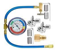 Car AC Recharge Kit, Vehicle Cooling System Service Set with Hose 8.66x5.91x1.97 Zoll Pressure Gauge & Compact, Can Tap Valve for Refrigerant Filling, Automotive Maintenance Tool