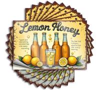 Car Accessories Lemon Honey: Sweet and Refreshing Beverage for Every Morning Stickers 10 Pcs Man Cave Signs and Decor Bumper Stickers (12 x 18 cm)
