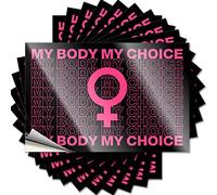 Car Accessories My Body Choice - Calcomanía divertida para los derechos de las mujeres, 10 unidades, calcomanías para coches (6 x 9 cm)