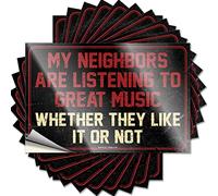Car Accessories My Neighbors are Listening to Great Music Funny Sticker 10 Pcs Stickers for Cars Broank Stickers for Adult (6 x 9 cm)