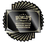 Car Accessories World's Okayest Motorcycle Repair Shop Supervisor Stickers Family Car Stickers Funny Bumper Stickers for Adulto (6 x 9 cm)