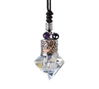 Car Air Freshener Bottle, Glass Diffuser Bottle, Refillable Oil Fragrance Container, Hanging Interior Scent Accessory, Long Lasting Scent Vent Decor for Rearview Mirror Car Interior 1.57x2.16 Inches