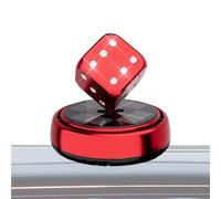 Car Air Freshener Diffuser, Solar Power Dice Design, Dashboard Odor Remover, Rotating Vent Fragrance, Stylish Automotive Trim, for Truck Sedan Minivan Travel Commuting, 6.5cm Black Gold Red
