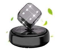 Car Air Freshener Diffuser, Solar Power Dice Design, Dashboard Odor Remover, Rotating Vent Fragrance, Stylish Automotive Trim, for Truck Sedan Minivan Travel Commuting, 6.5cm Black Gold Red