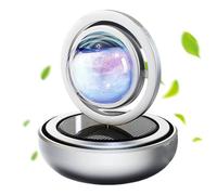 Car Air Freshener Diffuser, Solar-Powered Fragrance Dispenser, Double-Ring Rotating Design, Long-Lasting Aromas, Sleek Dashboard Accessory Option, for Car, Truck, 8cm Silver Red Black