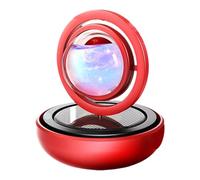 Car Air Freshener Diffuser, Solar-Powered Fragrance Dispenser, Double-Ring Rotating Design, Long-Lasting Aromas, Sleek Dashboard Accessory Option, for Car, Truck, 8cm Silver Red Black