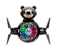 Car Air Freshener Fan Propeller, Bear Design Vent Clip Diffuser, 2.87x2.72x2.24 Inches Fragrance Scent Dispenser with Replaceable Fragrance Slices for Van and All Types of Vehicles