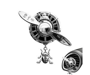Car Air Freshener Vent Clip - Propeller Rotating Scarab Style Diffuser for Auto Interior | Metal Clip Aroma Holder, Eliminates Odor, Stylish Dashboard Vent Fragrance Accessory for Cars Trucks