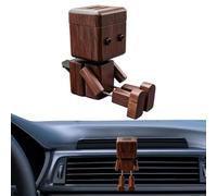Car Air Freshener - Wooden Man Figurine with Shaking Feet & Fragrance