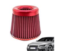 Car Air Intake Filter - 76mm High Flow Intake for Racing Sports Cars | High Performance Vehicle Air Filters with Washable Cone Design, Boosts Engine Power and Improves Airflow, Black Red Blue Silver