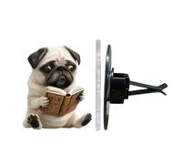Car Air Vent Clip, Pug scent Diffuser, 2d Acrylic Dashboard Accessory, Clip Attachment, Compact Odor Solution, Automotive Interior Upgrade, Travel Companion, 2.36×1.97 Inches