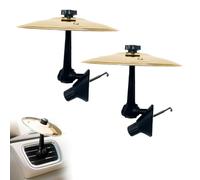 Car Air Vent Cymbals, No-Installation Premium Crash Cymbals 2-Pack, Car Air Vent Dashboard Accessories For Music Lovers(Gold)