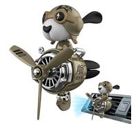 Car Air Vent Pilot, Cute Cartoon Dog Air Vent Clips, Creative Heads-Shaking Automotive Air Outlet Fan Diffuser, Fun & Functional Accessory for Car Air Conditioner