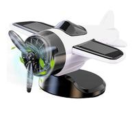 Car Airplane, Solar Powered Dashboard Ornament, 3.74in Rotating Toy Fan Decoration, Wind Powered Drifting Model Display for Vehicle Interior, Drivers, Men, Kids Collectibles