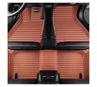 Car Alfombrillas Coche para VW para Jetta 2020-2023 Alfombrilla De Piel Sintética A Rayas 5D Accesorios para Coche(Brown 5 Seat)