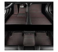 Car Alfombrillas Coche para VW para Jetta 2020-2023 Alfombrilla De Piel Sintética A Rayas 5D Accesorios para Coche(Black Red 5 Seat)