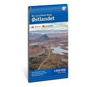 Car and tourist map of Eastern Norway (Østlandet): 1:350 000