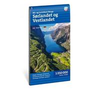 Car and tourist map South and West Norway (Sør- og Vestlandet): 1:350 000