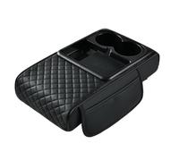 Car Arm Rest Cover Pad - Memory Foam Armrest Cushion | Car Armrest Pad, Auto Center Console Pad Wireless Charging, Artificial Leather Elbow Rest With Side Pocket And Cup Holder For Water Bottle