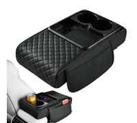 Car Arm Rest Cover Pad, Wireless Armrest Cushion, Artificial Leather Elbow Support Built-in Cup Holder, Consola Protection, Car Side Organizer for Teissue, Water Bottle and Keys