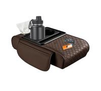 Car Armrest Cushion, PU Leather Auto Center Console Pad | Protective Center Console Height Storage With Pocket | Arm Rest Cushion For Car For Truck Interior Vehicle Women Men Office Chair Seats