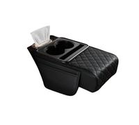Car Armrest Storage Box - Car Arm Rest Cushion, 5-In-1 Center Console Cover with Cup Holder, Phone Storage and Ergonomic Design for All Seasons (Black)