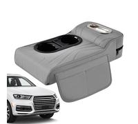 Car Armrest Storage Box - Leather Arm Rest Pillow Booster Pads, Multifunctional Faux Leather, Comfortable Driving Armrest Cushion with Cup Holder for Truck, Vehicle, Auto