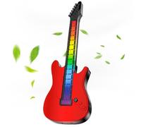 Car Aromatherapy Diffuser, Odor Eliminator with LED Light, Small Guitar Shape Design, Clip On Air Freshener, Automotive Accessory, Ideal for Car Vent, Blue, Black, Red Colored,