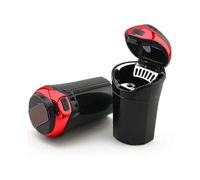 Car Ashtray, Easy Clean Up Removable Stainless Car Ashtray with Blue Led Lid And Tw