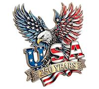 Car Badge Sticker - 5.91in Emblem For Vehicle | 250th Red Blue Car Emblem, Patriotic Metal Self-Adhesive Decoration For Sedan RV Hood Commuting Travel Road Trips Parades Party