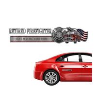 Car Badges Emblems Retired Firefighter American Flag Patriotic
