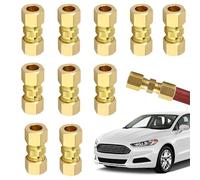 Car Brake Pipe Fittings, 10-Piece Brass Tube Connector Set, Hydraulic Line Adapter Kit, Replacement Accessory for Vehicle Maintenance, Truck Repair, Garage Tools, RV Mechanic Supply