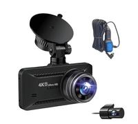 Car Camera - 4K Wireless Cam 3,94 inch Screen Front and Rear Video Recorder for Estaking Safety, Night Vision Clarity with Loop Recording Function, Driving Monitor for Road Trip Commute, Black