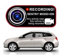 Car Camera Recording Sticker PVC Warning Sign For Window Door Vehicle | PVC Camera Recording Warning Sticker; White Sentinel Design For Cars, , And Doors.