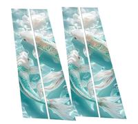 Car Center Pillar Sticker - Car Door Pillar Decals, Window Pillars Posts Molding Cover, Side Door Window Cover, Black Wolf Engulfed in Flames Design, Stylish Exterior Cars Decoration for SUV, Sedan, T