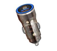 Car Charger Adapter - Black Solid Aluminum Alloy, Two Port Charging Outlet