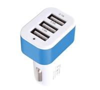 Car Charger, Charging Adapter, Triple Output Compact Design Plug Play Overheat Protection Lightweight Build Auto Detection, Charging Device for Smartphone, Tablets 0.98x1.77x2.56 Inches