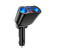 Car Cigarette Lighter, Car Charger Cigarette Lighter Adapter 12V-24V, 120W Salida DC con Dos Puertos USB y Dos Tomas de Encendedor de Cigarrillos