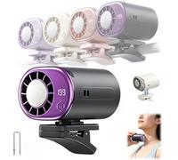 Car Clip on Fan Air Conditioner with LED Display,360° Rotation,199 Speeds Adjustable Portable Mini Cooling Fans,USB Rechargeable Detachable Personal Cooling Fan for Cars,Work,Camping (Black)