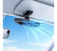 Car Clip on Fan Sun Visor, Portable Car Fans That Blow Cold Air USB Rechargeable 5 Speeds 360° Rotation Does Not Obstruct the View for Cars Without Ac, For Vehicle, Van, Suv, Rv, Truck (Black)