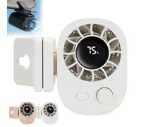 Car Clip On Fan with Led Display - 360° Rotation, 100 Speeds Adjustable, Usb Rechargeable Powerful Cooling Fan, Mini Portable Personal Cooling Fans, Llowing You To Cooling Wherever You Go (White)