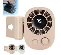 Car Clip On Fan with Led Display - 360° Rotation, 100 Speeds Adjustable, Usb Rechargeable Powerful Cooling Fan, Mini Portable Personal Cooling Fans, Llowing You To Cooling Wherever You Go (Apricot)