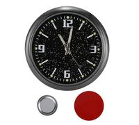 Car Clock - Compact Stick On Quartz Watch Glowing for Commuting, Touring Convenience with Easy Reading Function, Dashboard Clocks for Men Women Drivers Truck SUV RV, Black Alloy, Boxed